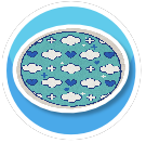 Cloud Rug Teal - Circle