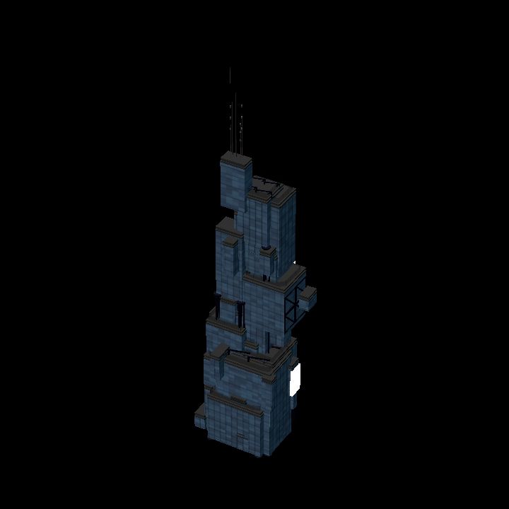 Low Poly Scifi Towers E 2 