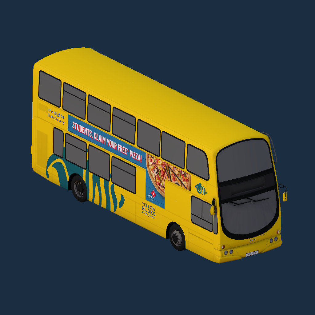 B7TL Wright Gemini - Yellow Buses Seashell - Adverts