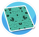 Rug Teal Puppies and Cats