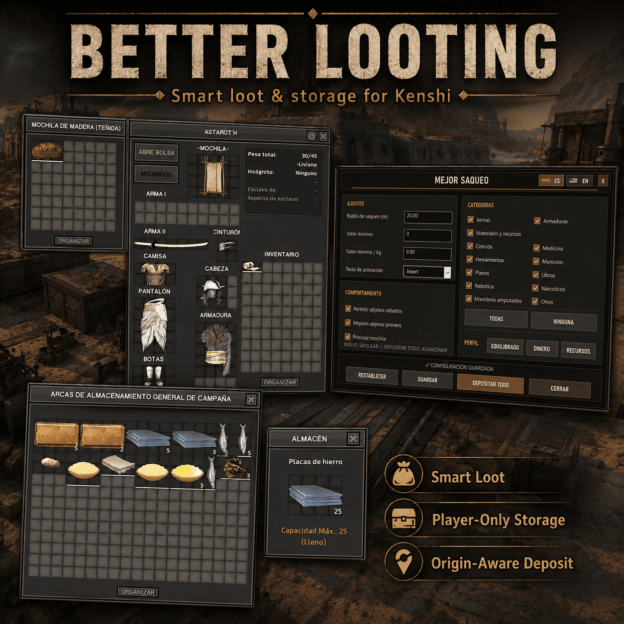 [RE_Kenshi] Better Looting