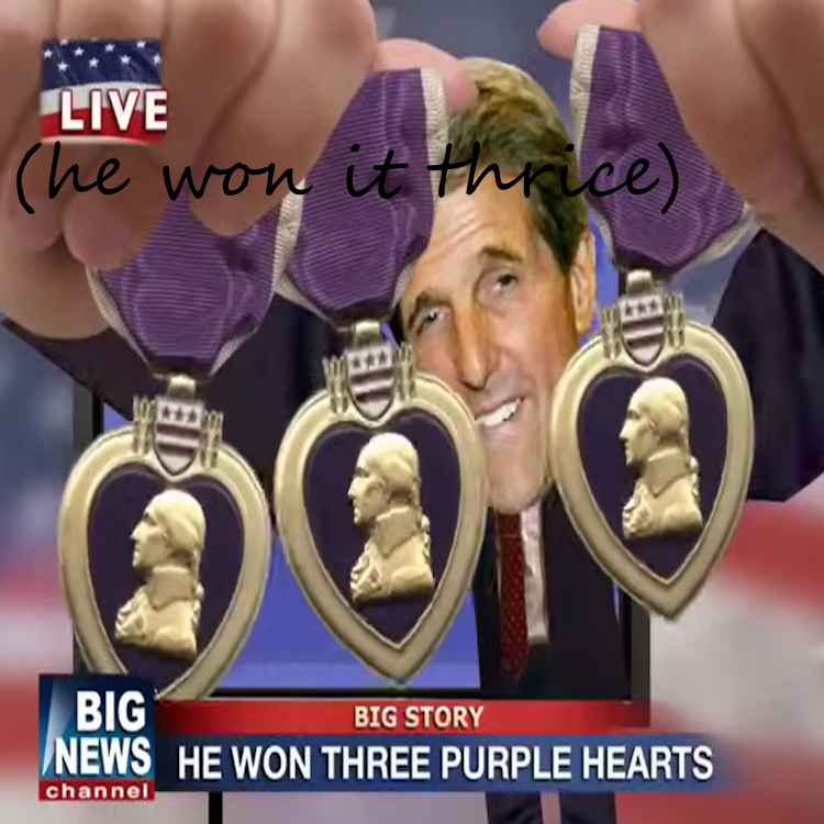 Three Purple Hearts!