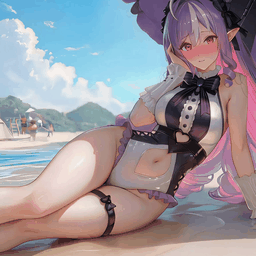 Purple-Haired Elf Maid on the Beach preview