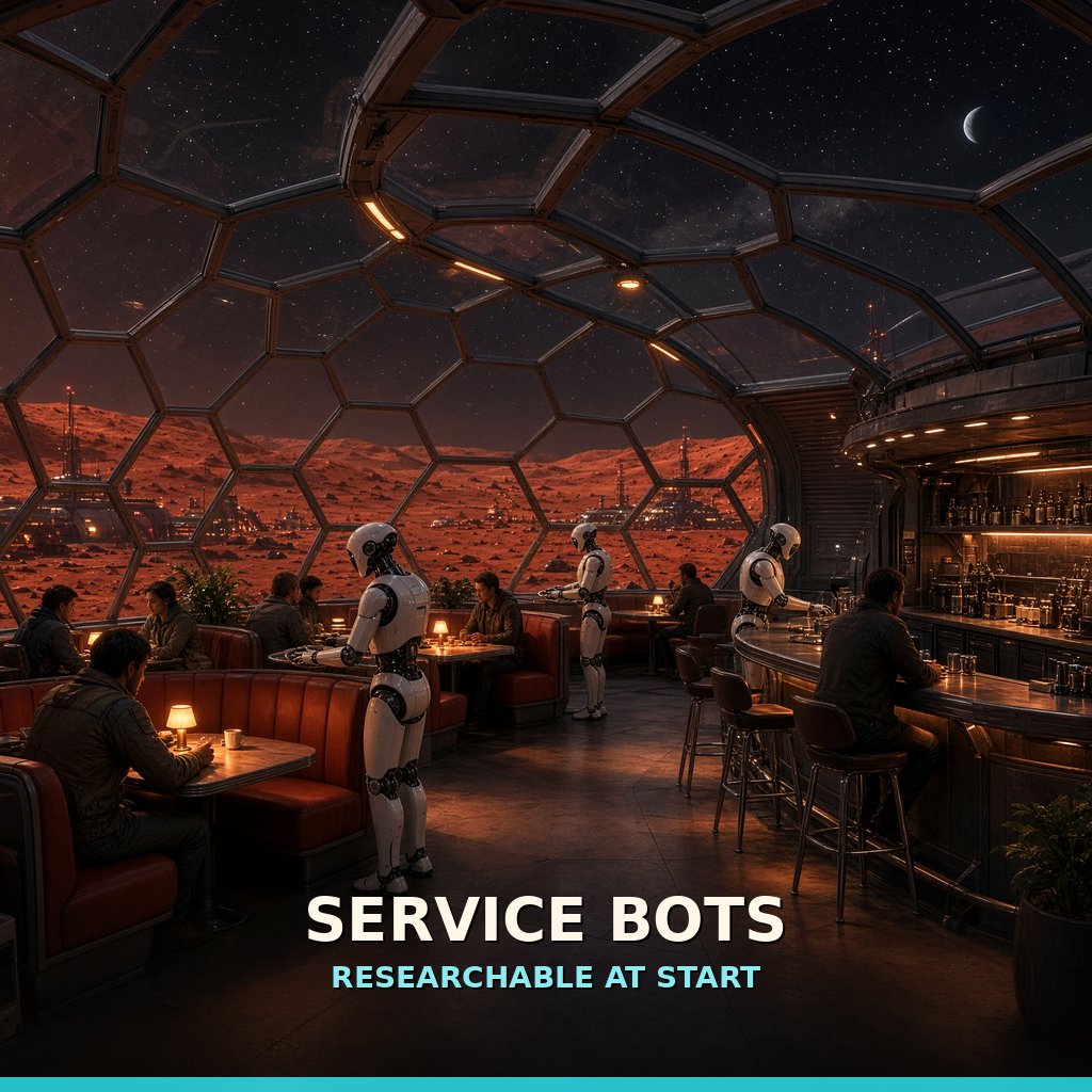 Service Bots Researchable at Start