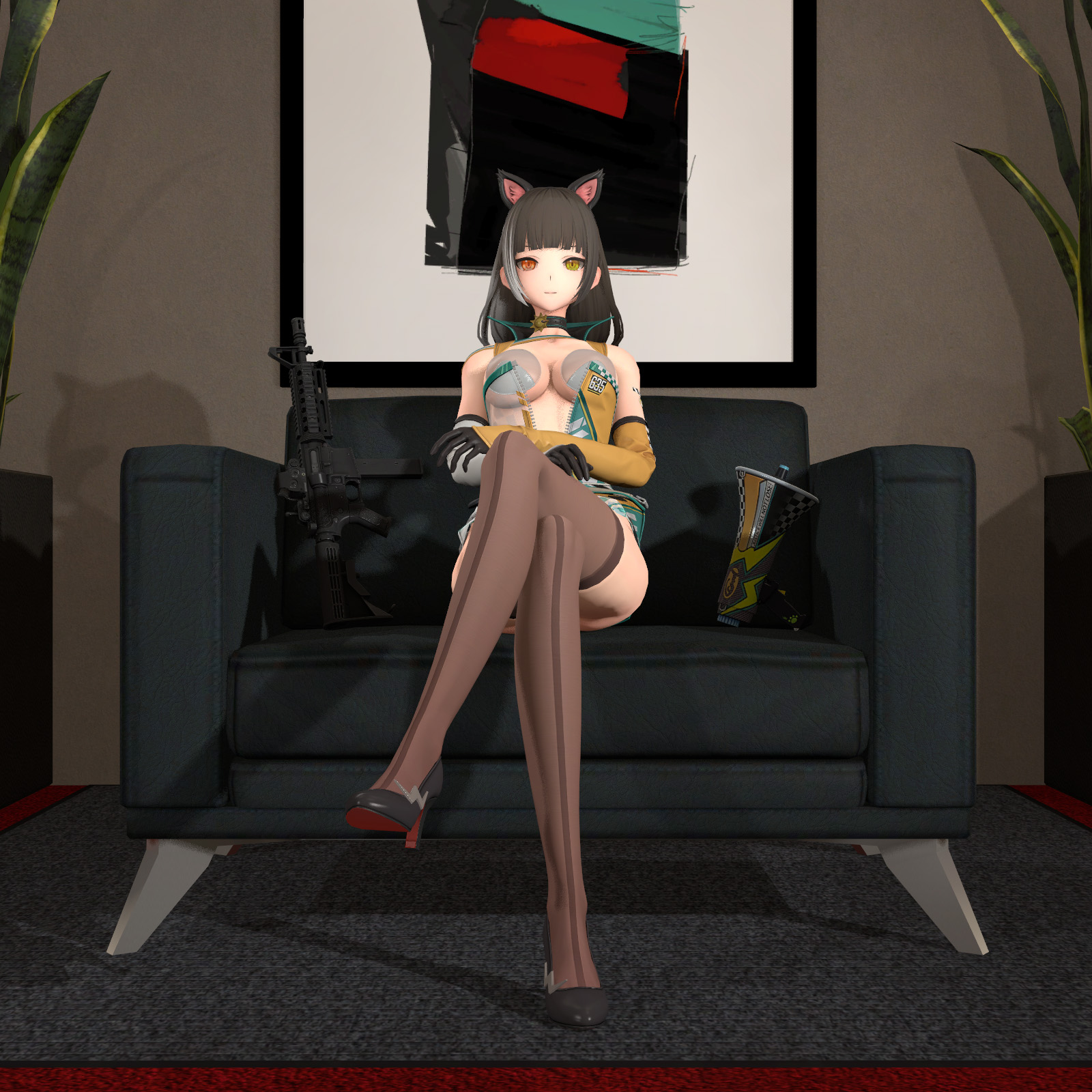 【少女前线2】洛贝拉翘腿坐姿——【Girls Frontline 2】Robella cross legged sitting posture