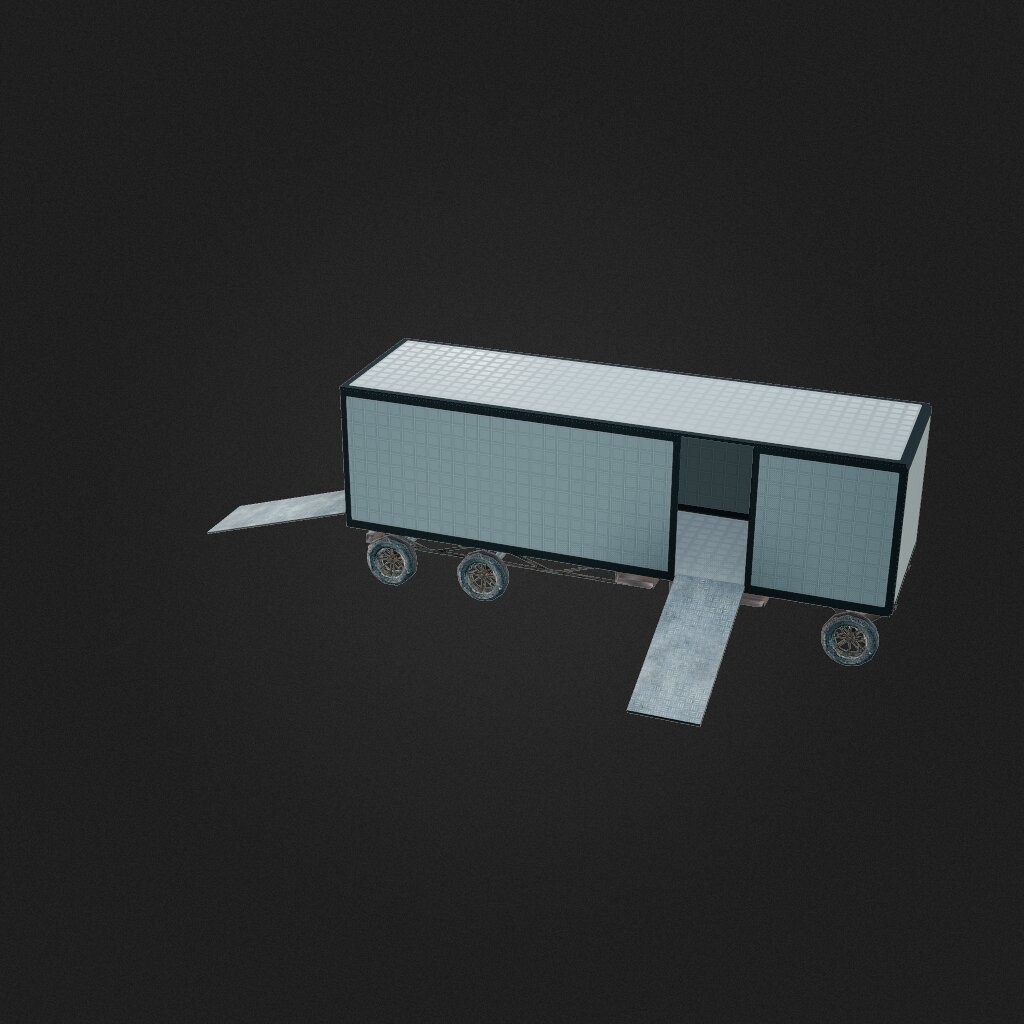 open semi trailer with ramps