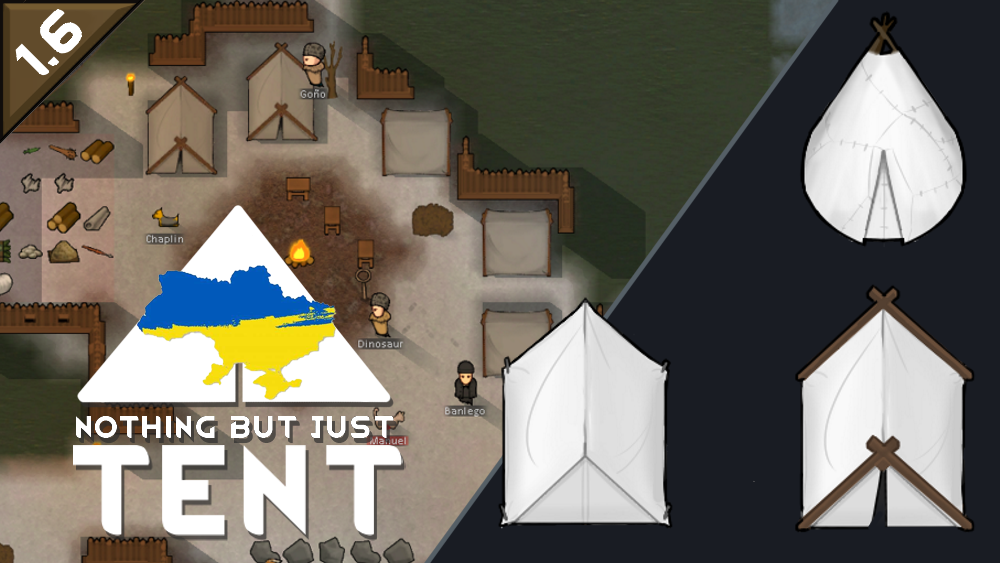 Camping Tent UA Continued mod preview for RimWorld