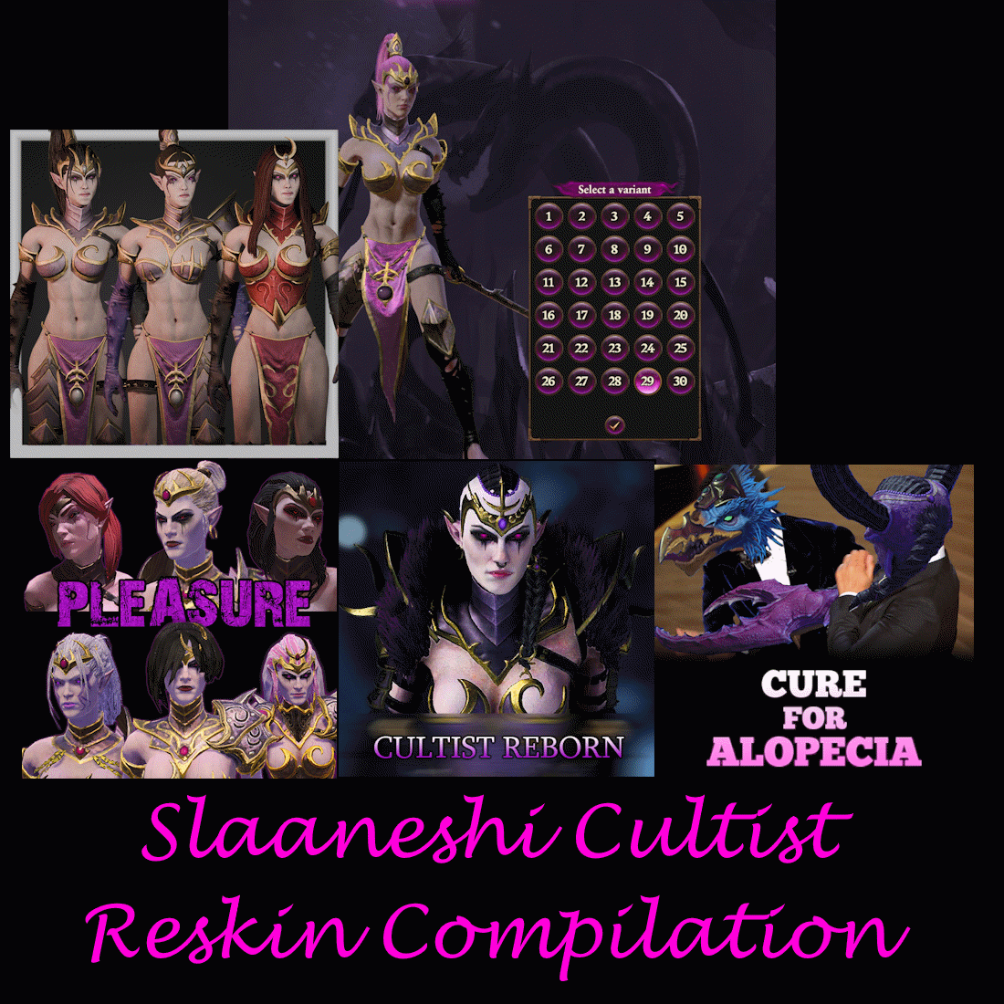 Cultist of Slaanesh Reskin Compilation(For both Vanilla/Overhaul and the Cult of Slaanesh)