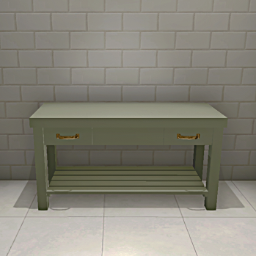 Sage green bathroom table