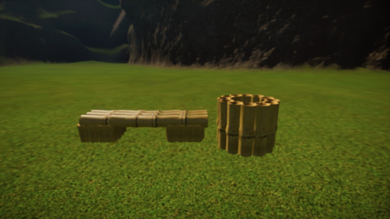 Bamboo Bench and Bin