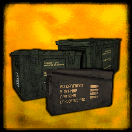 Dirty and worn ammunition boxes preview