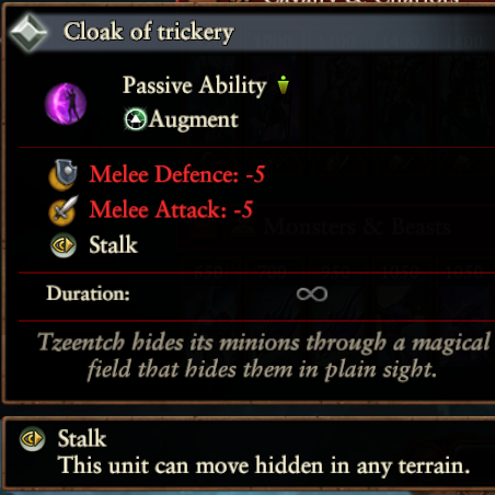 Tzeentch units gain stealth/stalk
