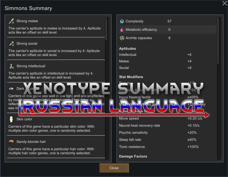 Xenotype Summary Russian Language