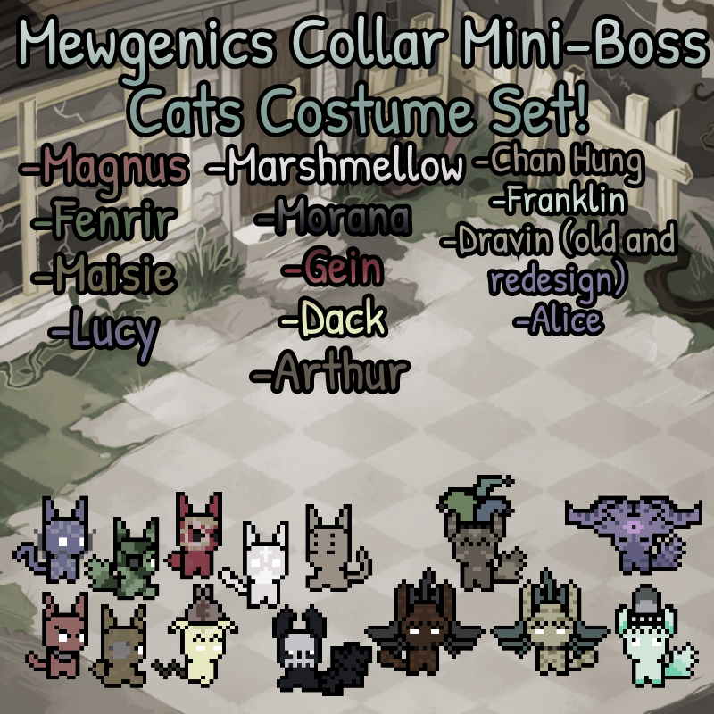 Mewgenics Collar Mini-Boss Cats Costume Set!
