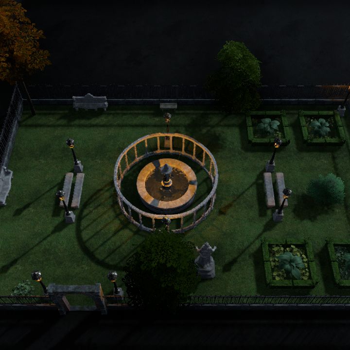 Night Time Town Park