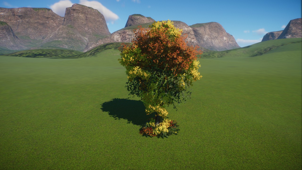 Autumn Tree with the effect of falling leaves