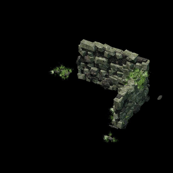 Jungle Ruins - Wall corner 3 A 