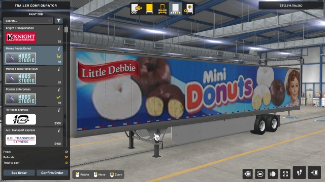 McKee Foods mini Donuts scs trailer 53`