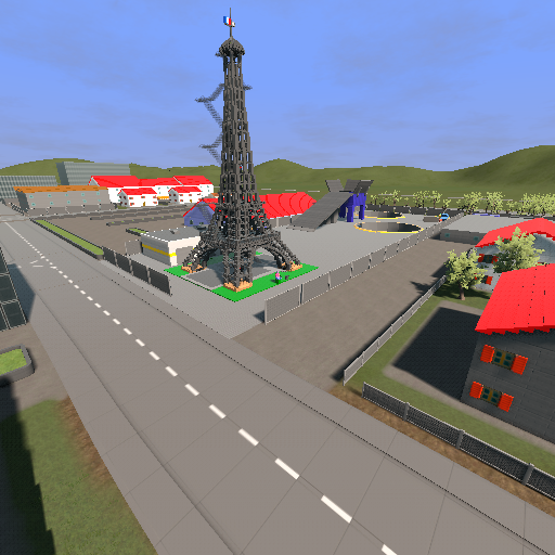 Eifel tower with stairs no scalable bricks made for tower survival