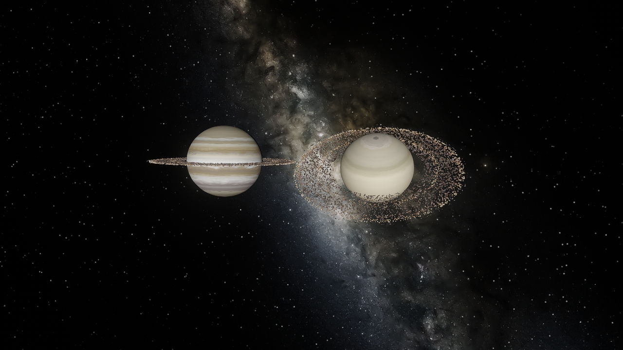 jupiter vs saturn but they jupiter has rings