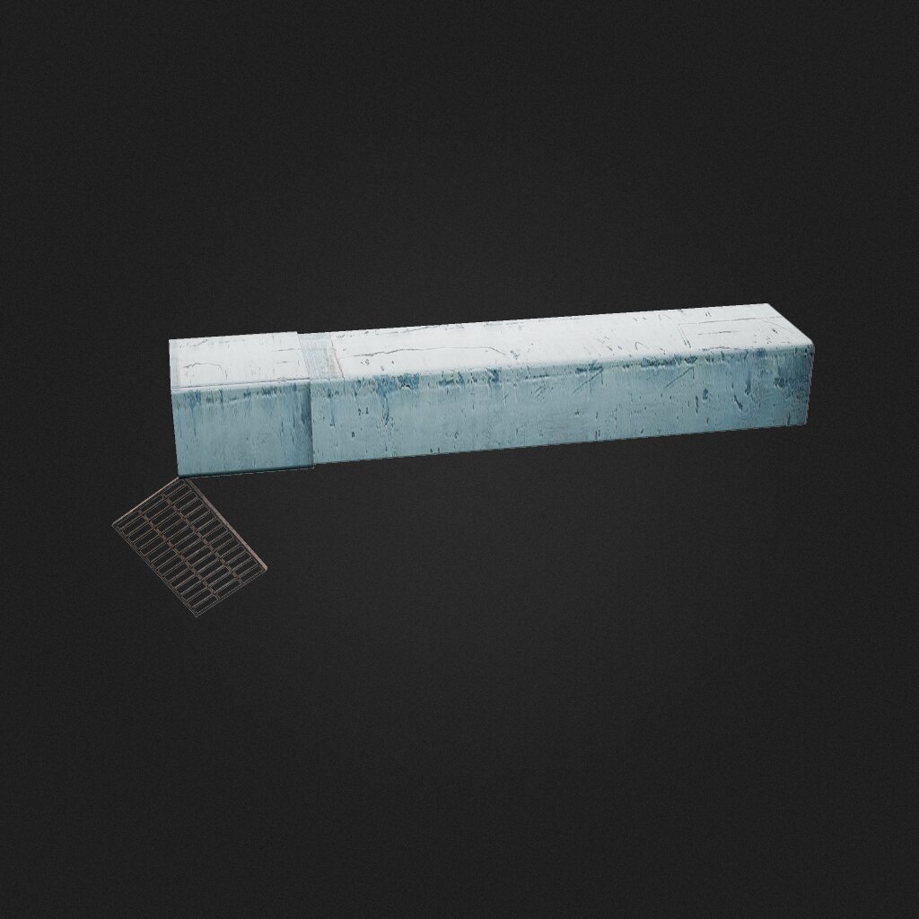 duct with bottom grate