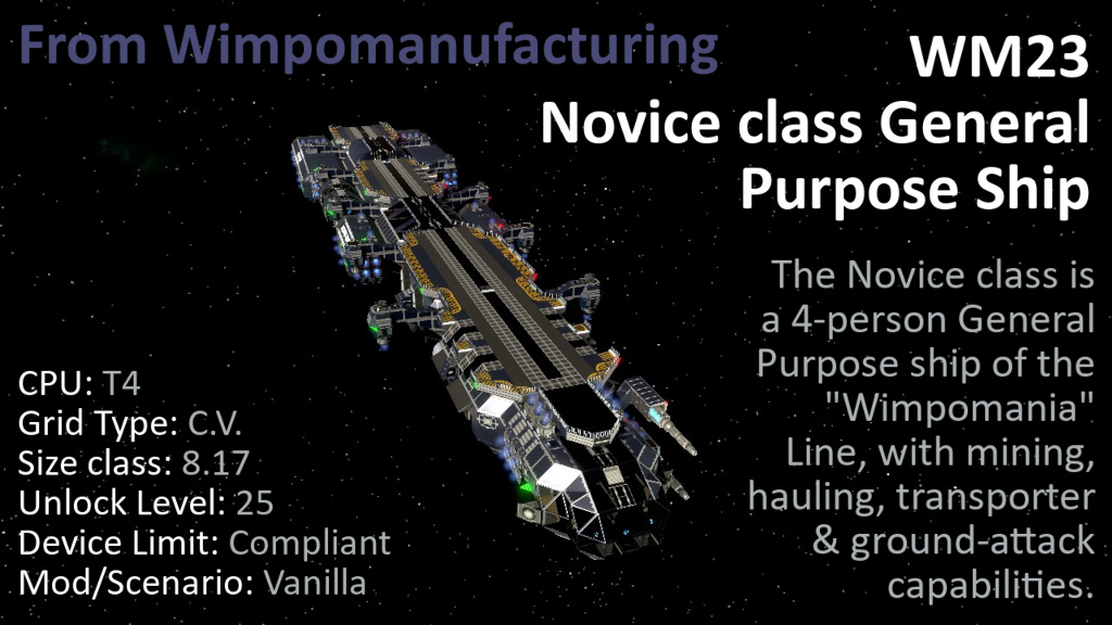 WM23 Novice class General Purpose Ship preview