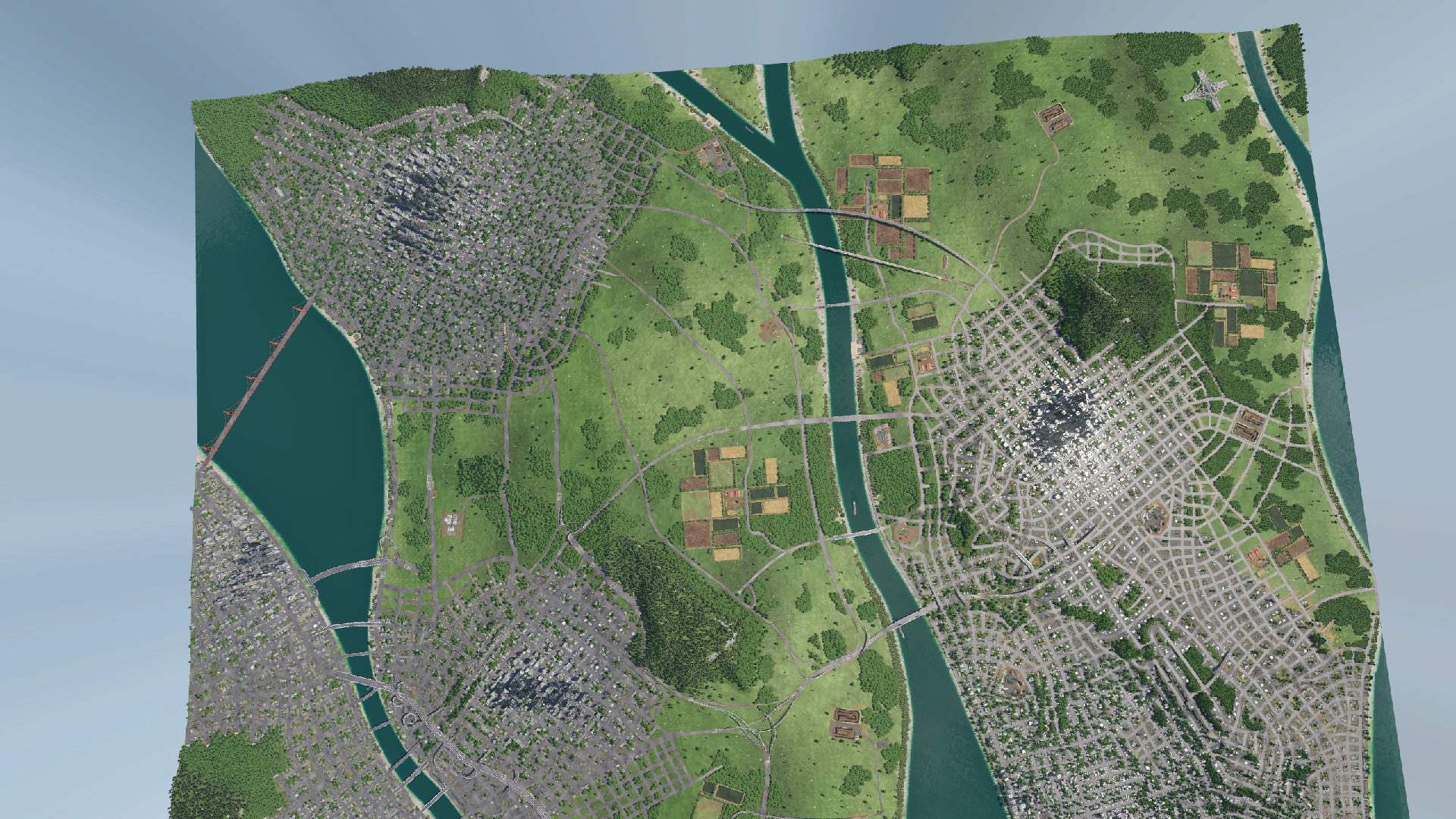 Giant city Groups in mountains and rivers