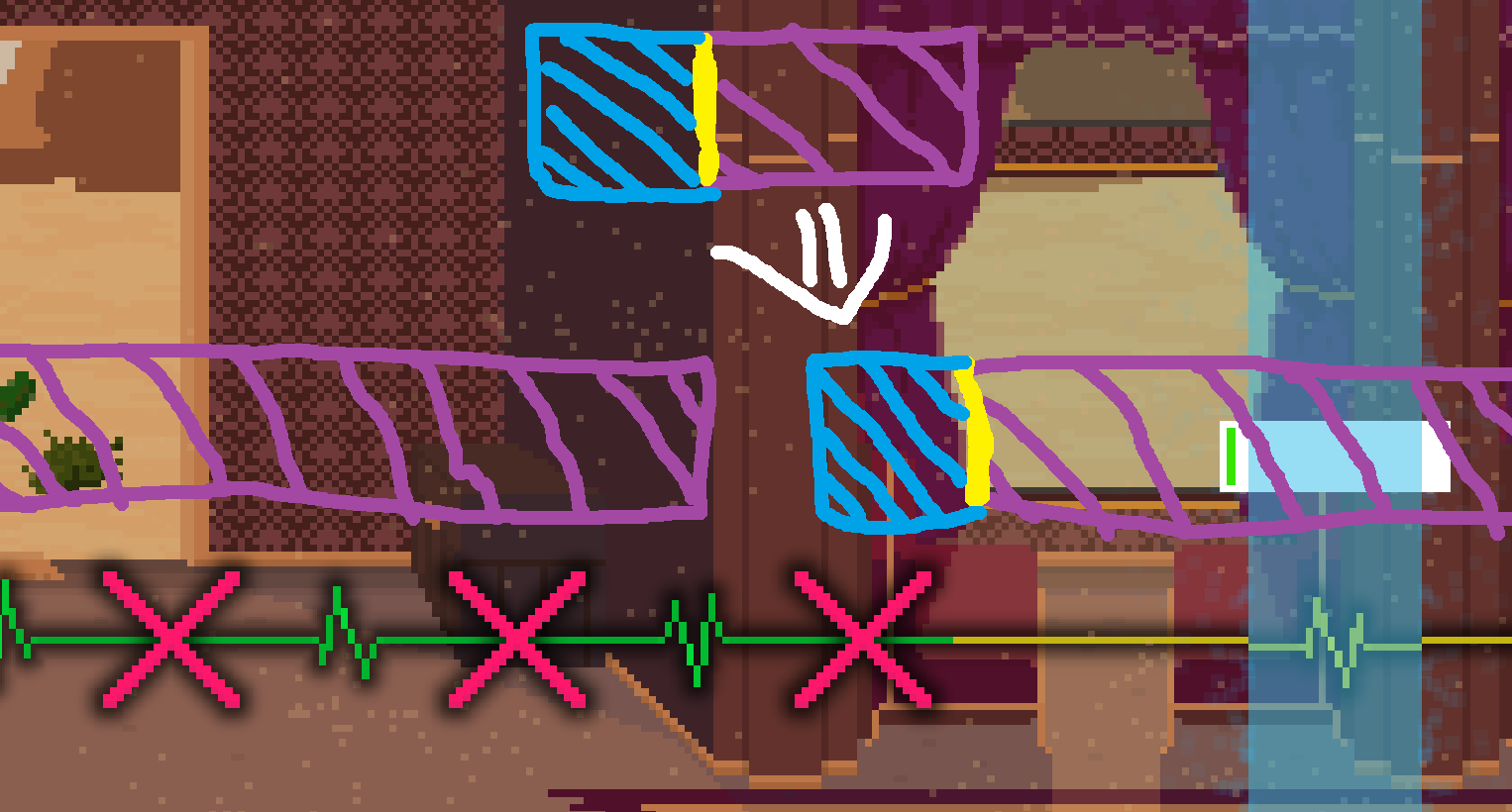 Rhythm Doctor OST - 4~1 Training Doctor's Train Ride Performance but the hold timing is inverted
