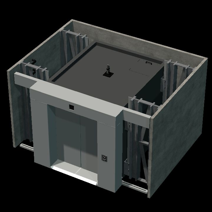 Elevator closed-cabin-top
