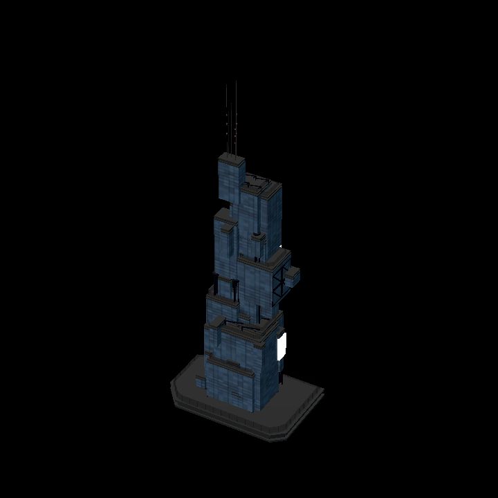 Low Poly Scifi Towers E 1 