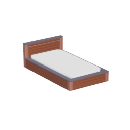 Plank Block Bed Frame With Mattress
