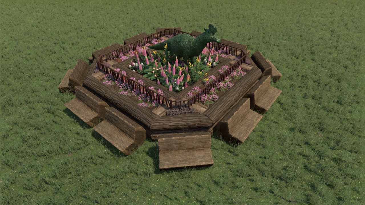 Lambosaur Flower Bed