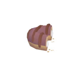 Striped donut (half eaten)
