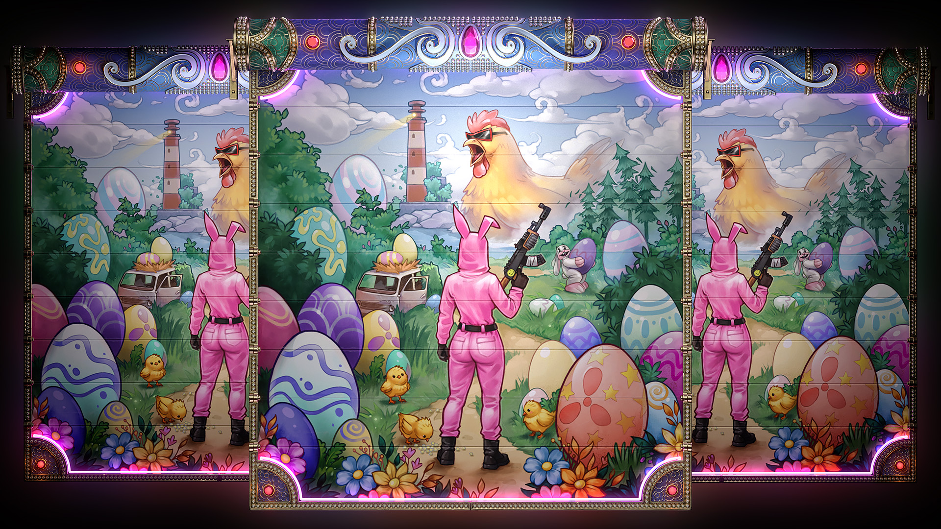 Easter Madness Garage Door