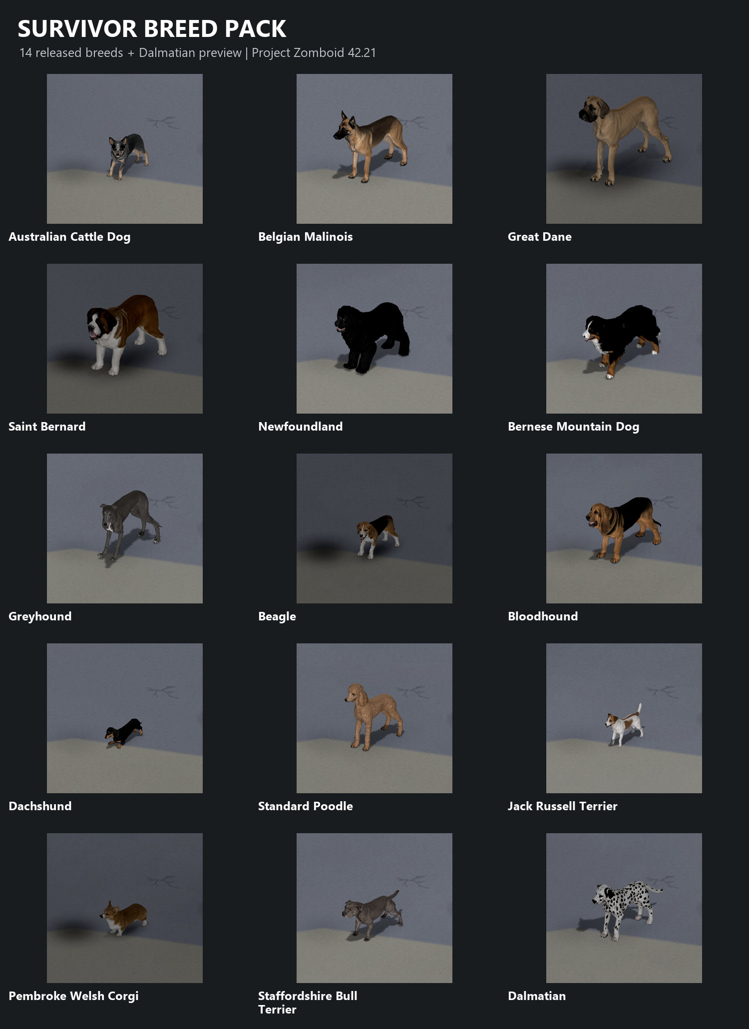 CD: Survivor Breed Pack (15 Dogs) [ALPHA]