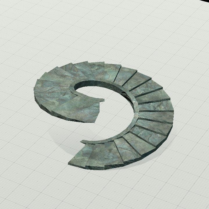 Round stone stairs 6x6 continuous