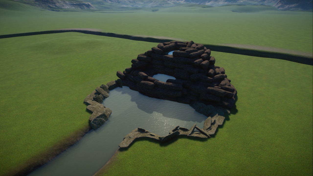 Pile of stones with waterfall preview