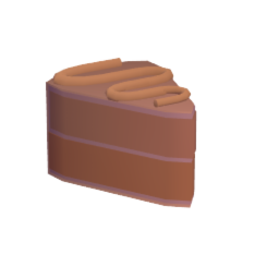 Drizzled cake slice