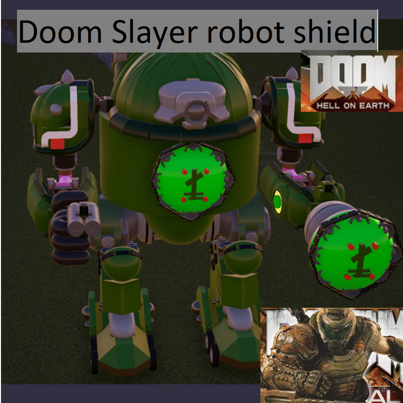 Doom slayer egg robot shield rocket