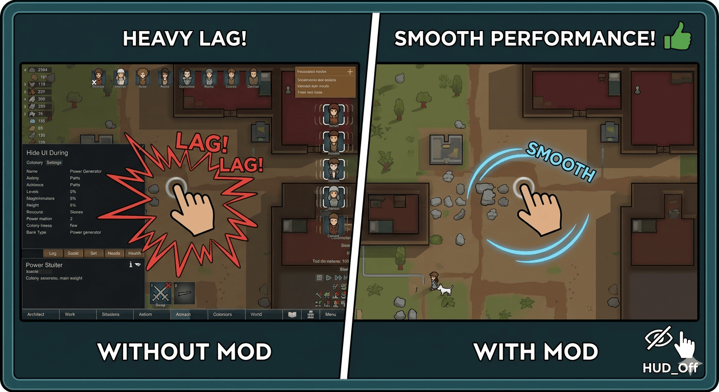 Map Drag UI Hide mod preview for RimWorld