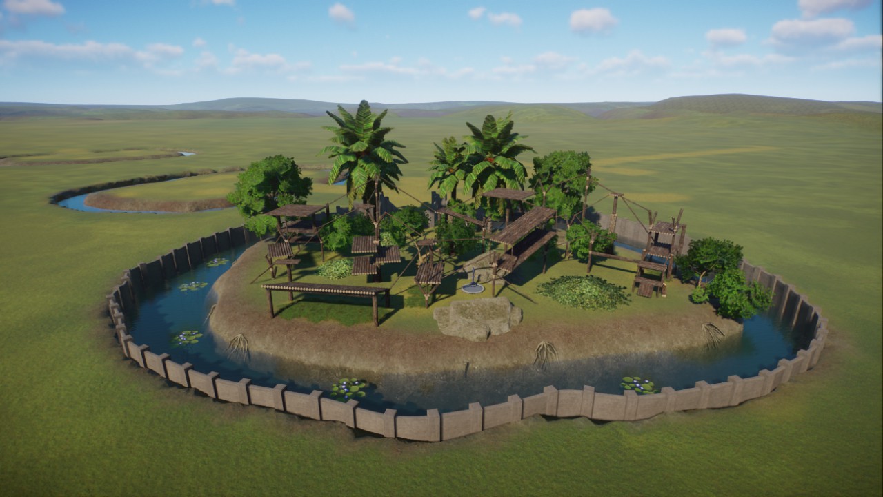 Multi-primate tropical island/habitat (Base game) preview