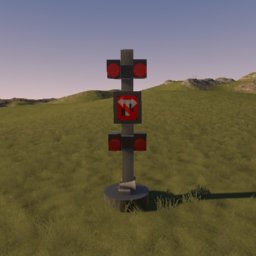 USA Railroad Crossing with Light-Up No Turning Sign 4