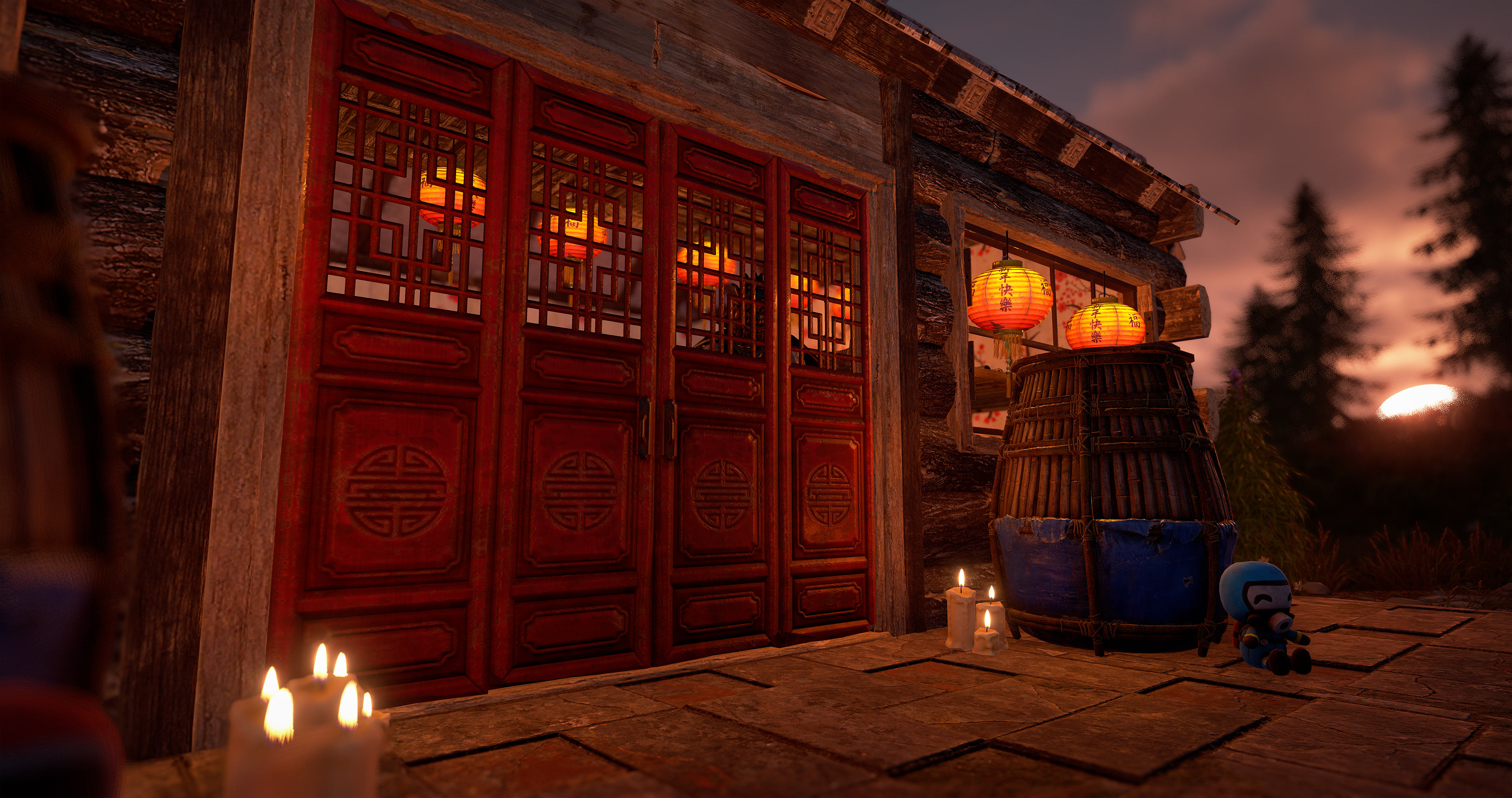 Chinese Panel Wooden Doors thumbnail 4
