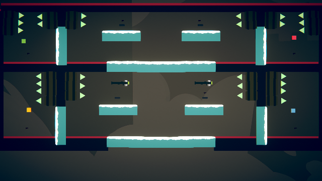 Each player has alittle house which they have to leave because it will be filled with snakes but it's also raining snakes