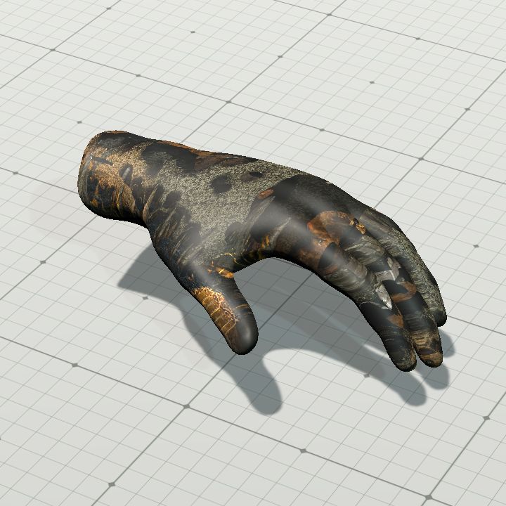 L hand textured