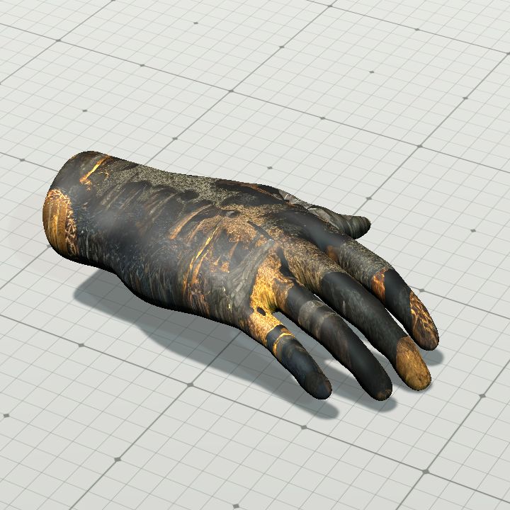 R hand textured