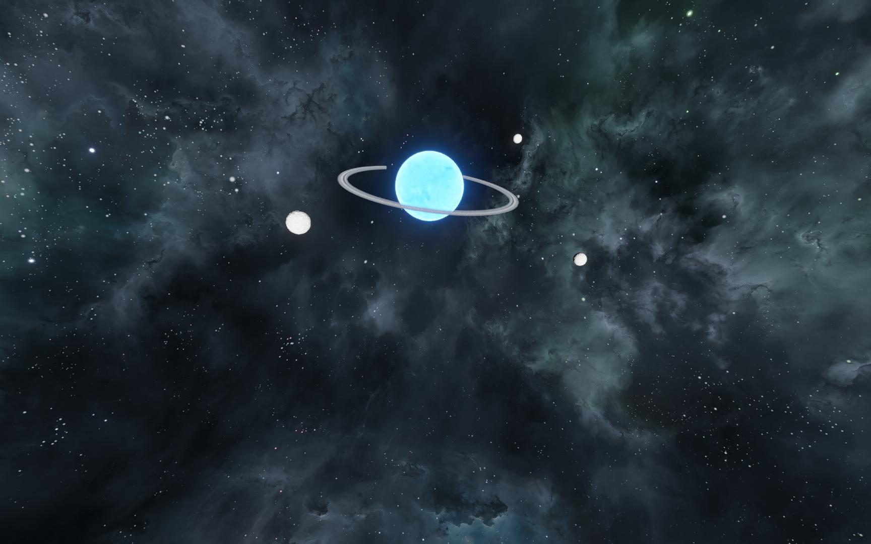 Uranus and 3 moons