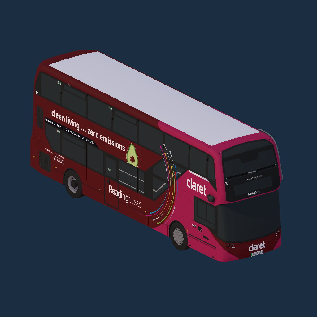 Reading Buses 22 RG22 ZEB Claret 21 Livery