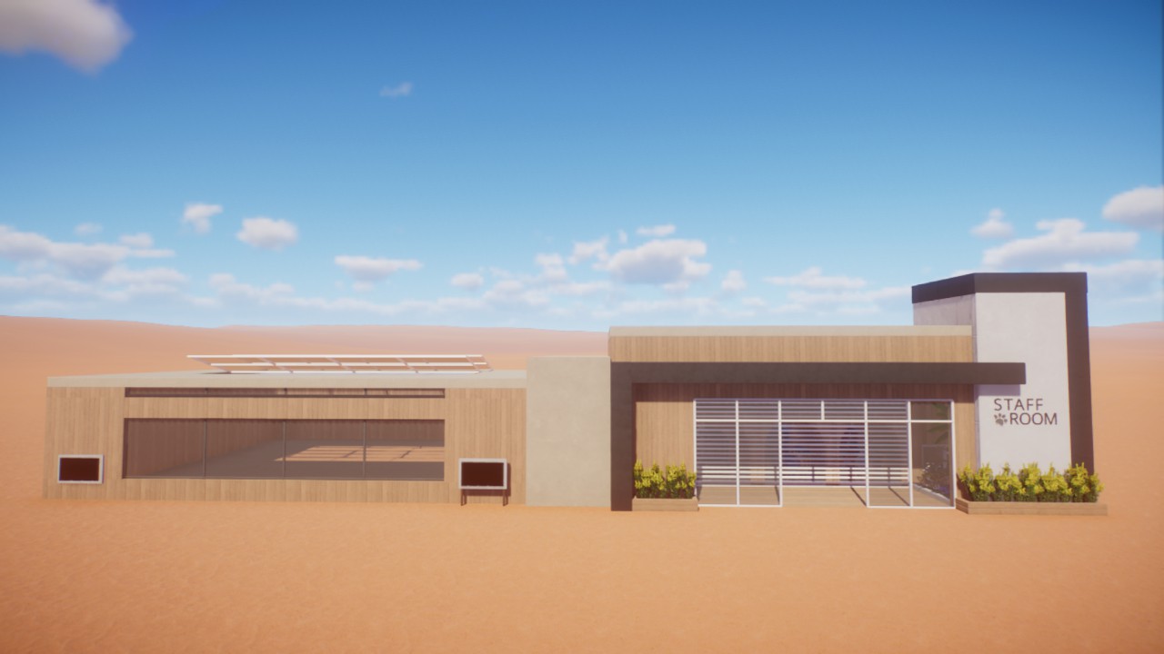 员工楼和小型栖息地 Staff buildings and small habitats