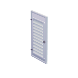 Slat door with front and back